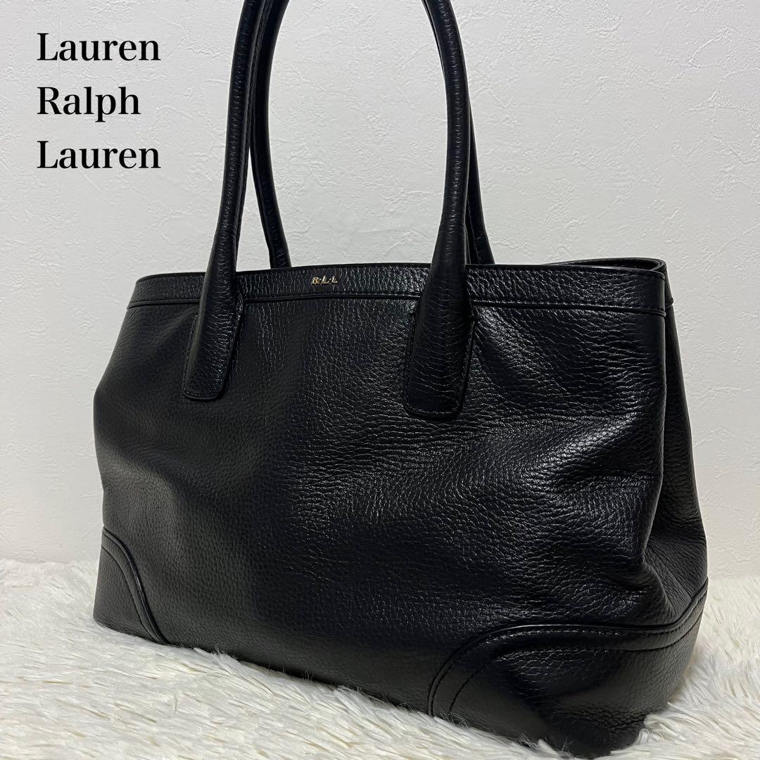 Lauren Ralph Lauren 黒 レザートートバッグ ショルダーバッグ