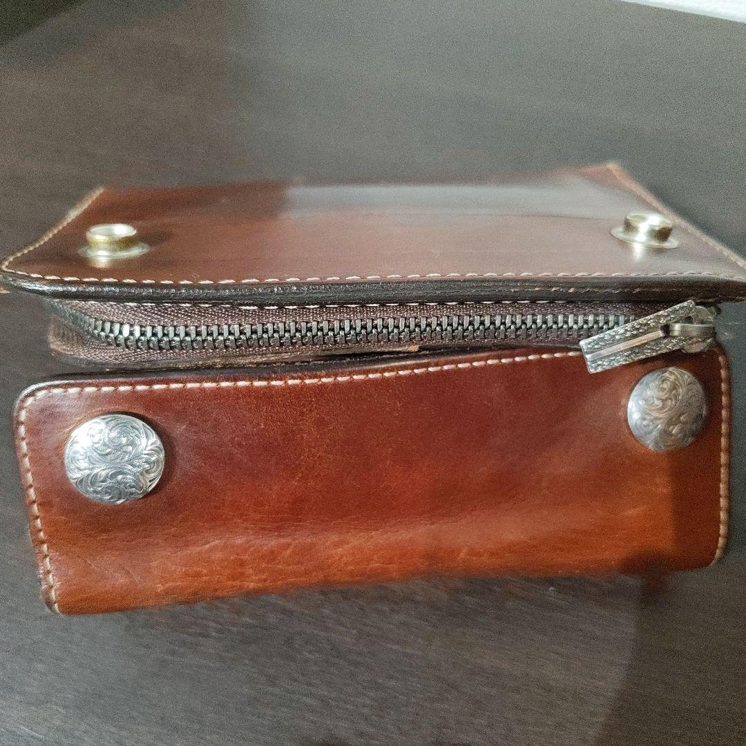 【匿名発送】FUNNY　ファニー　三つ折り　財布　グラブ　ダブルコンチョ　ミドル