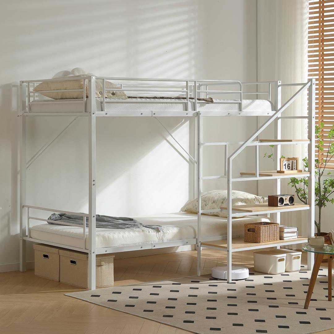 新作❣ロフトベッド シングルベッド パイプ 耐震 頑丈フレーム 学生寮 社員寮