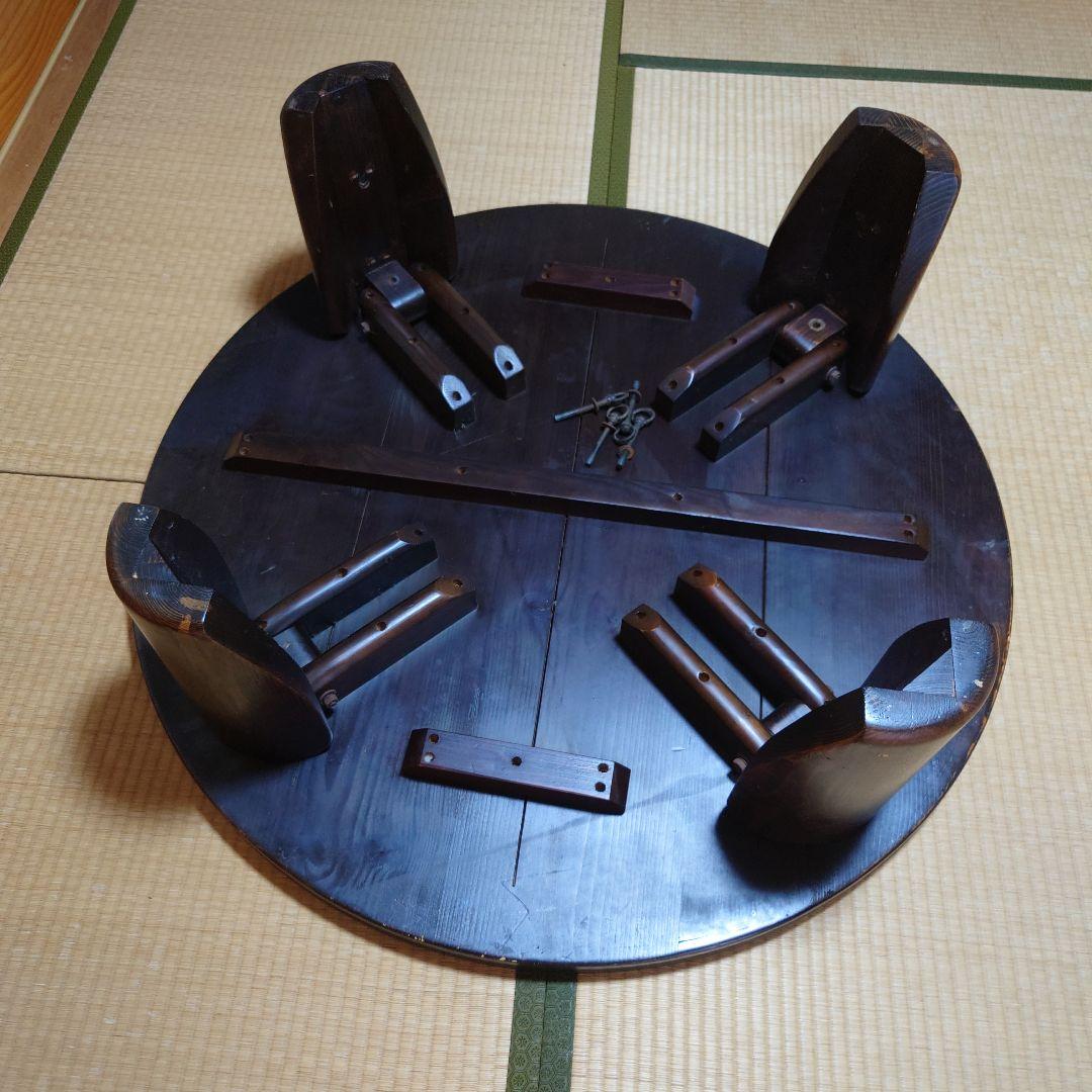 木製円形座卓 ダークブラウン