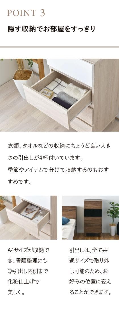 45cm幅　★超特価★佐藤産業　4FUL　HELM チェスト 1