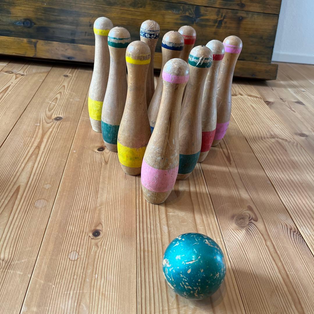 ヴィンテージ木製ボーリングセット