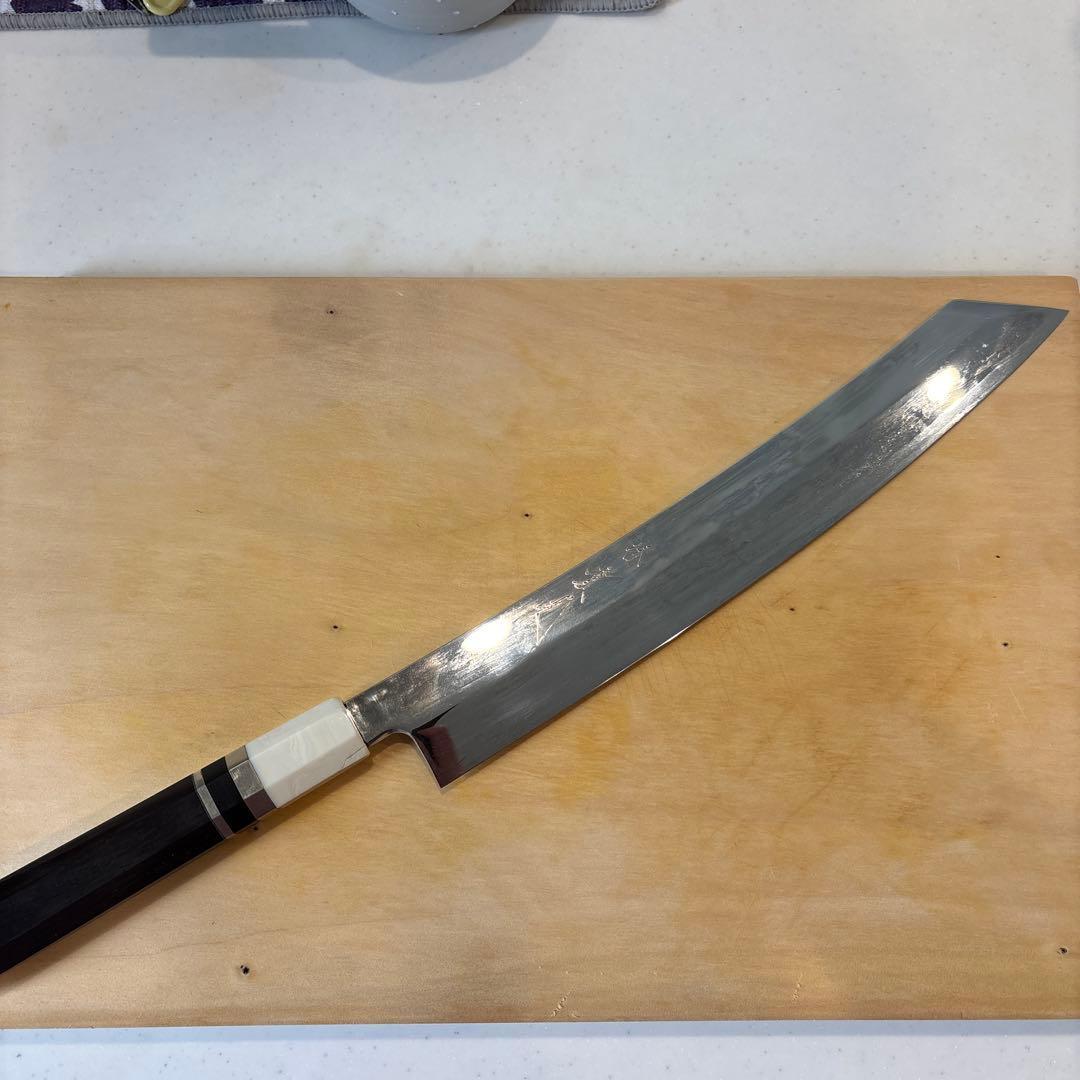 堺實光　刀心　 銀三　柳刃包丁 尺