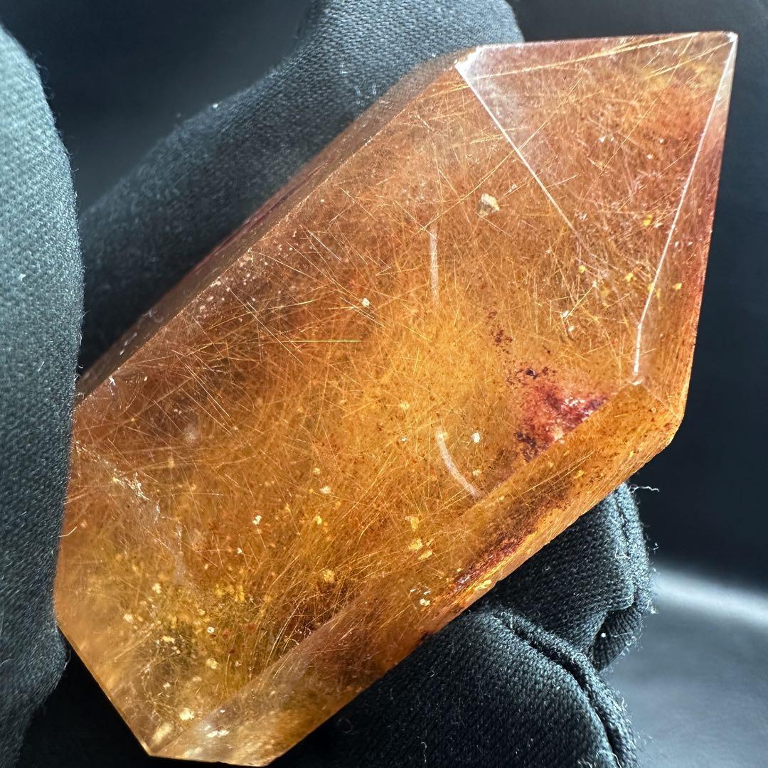 【金運up❗️】レア♡とても可愛い❤️ガーデンルチルクォーツ六角柱庭園水晶A1340