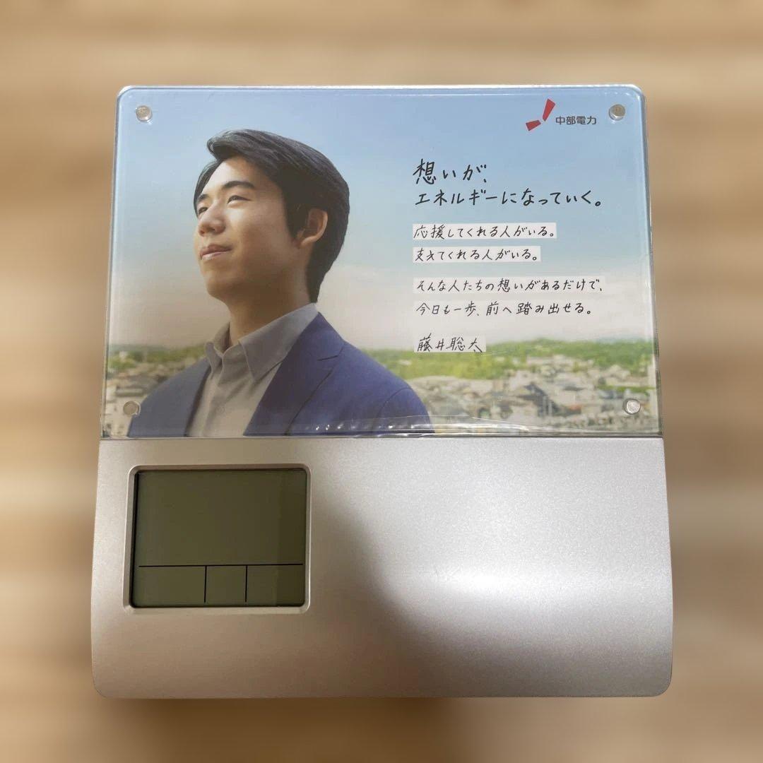 藤井聡太さん　デジタル置時計 シルバー
