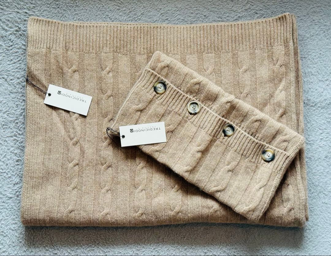 【イタリア輸入品】Tredicinodi カシミヤブランケット クッションカバー