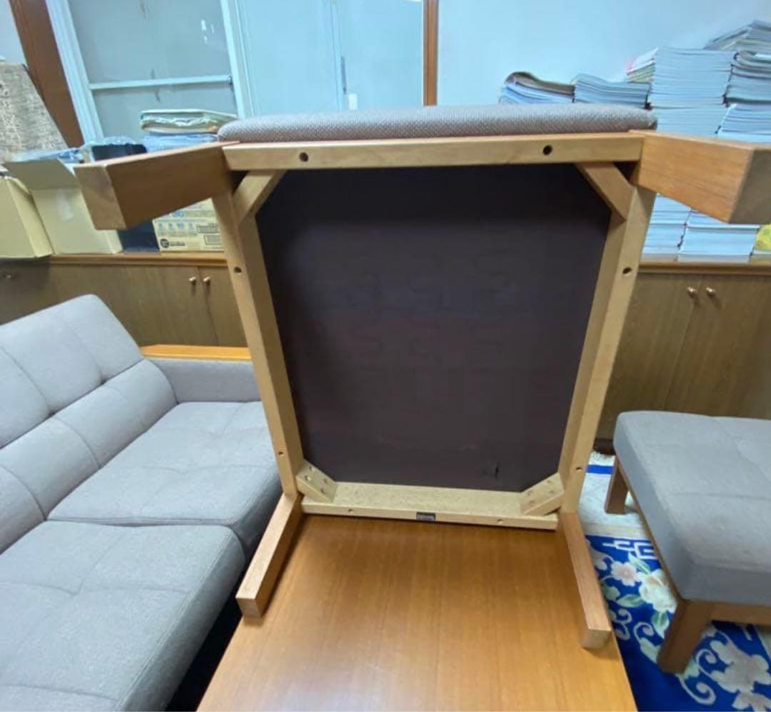 天童木工　グレー ファブリック ダイニングチェア①