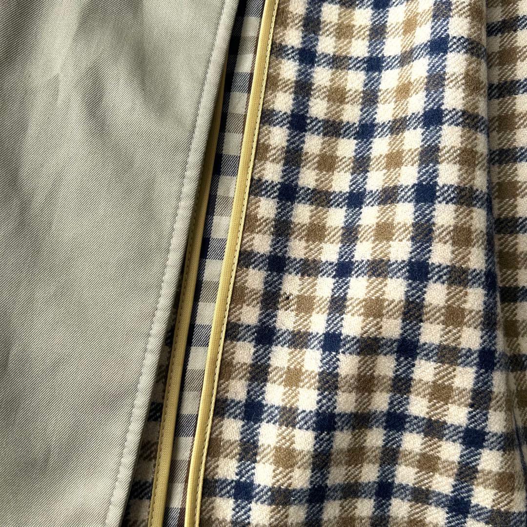 希少✨　アクアスキュータム　ステンカラーコート　英国製　ライナー付き　アクア5