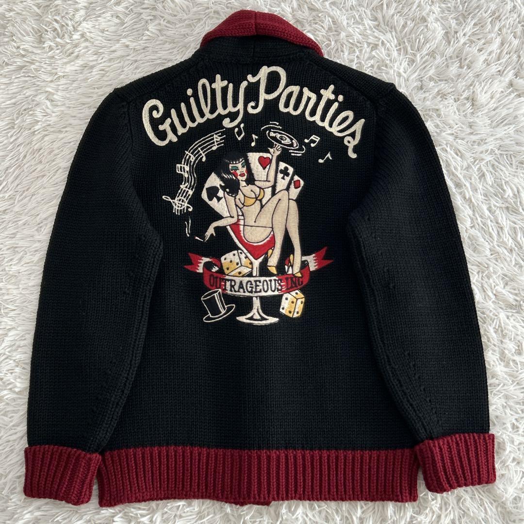 超レア✨ 最高のカラー配色&バック刺繍 ワコマリア ニット カーディガン M