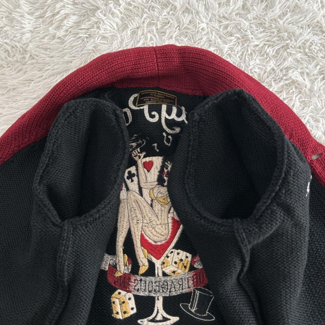 超レア✨ 最高のカラー配色&バック刺繍 ワコマリア ニット カーディガン M