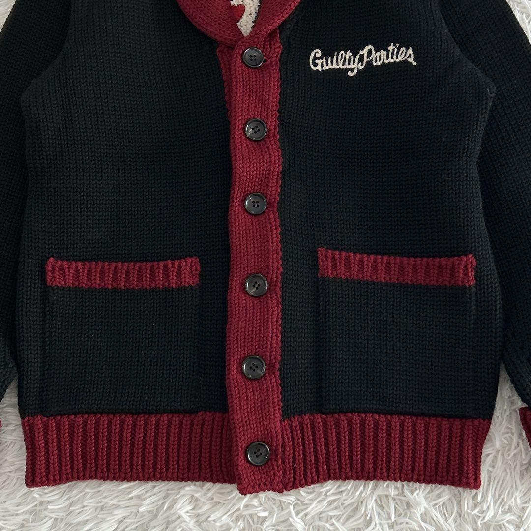 超レア✨ 最高のカラー配色&バック刺繍 ワコマリア ニット カーディガン M