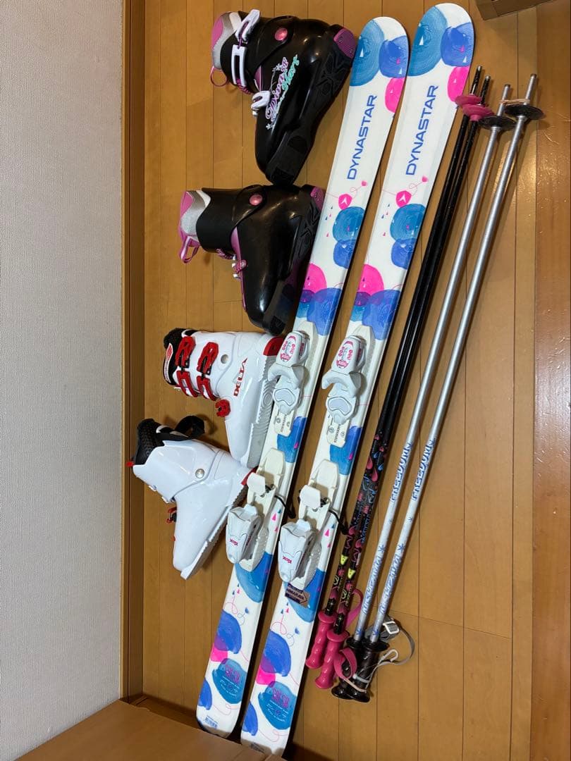 超美品スキーセット板140cm靴23、24cmの1足身長135-155cm