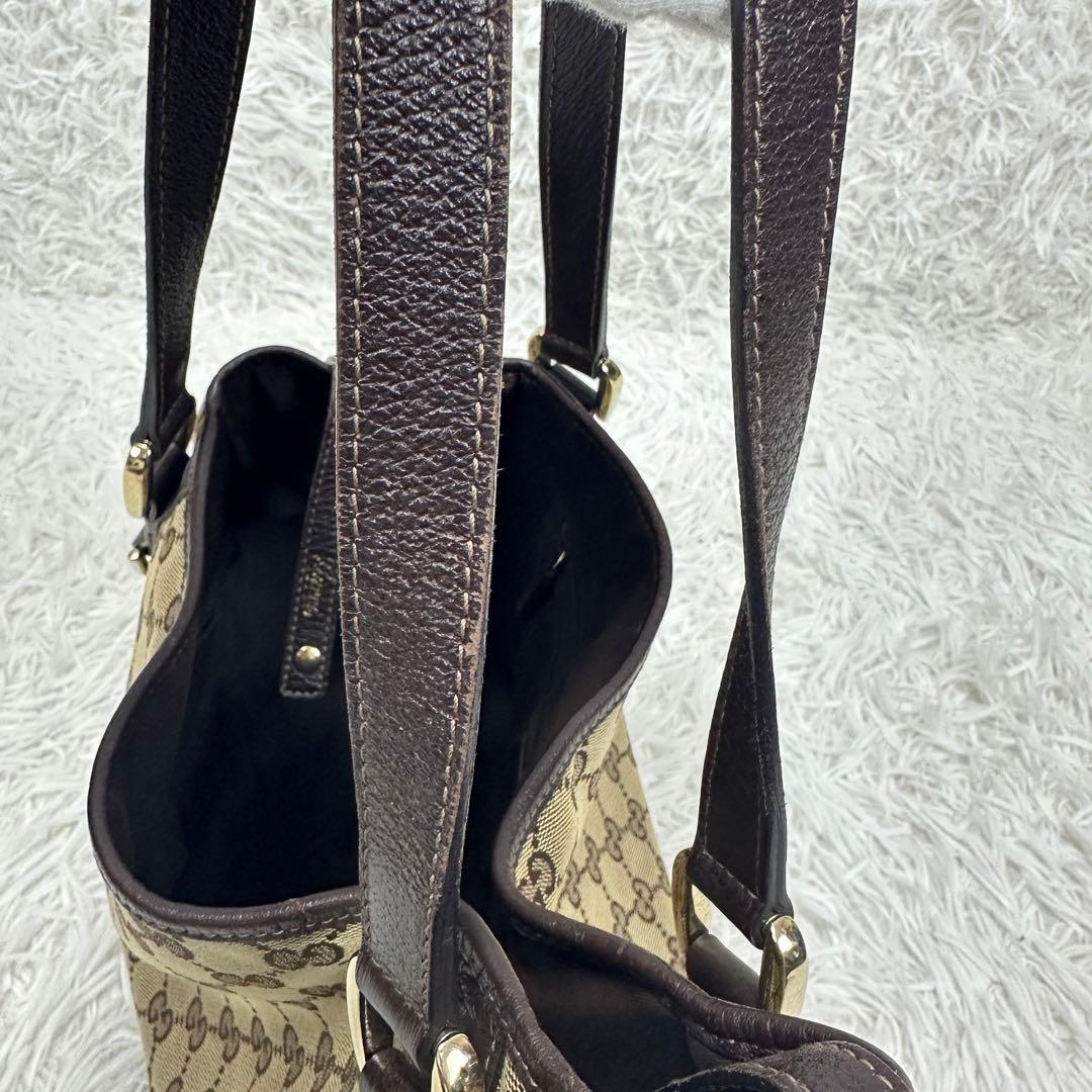 希少【GUCCI】アビー GGキャンバス レザー トートバッグ 大容量 廃盤品