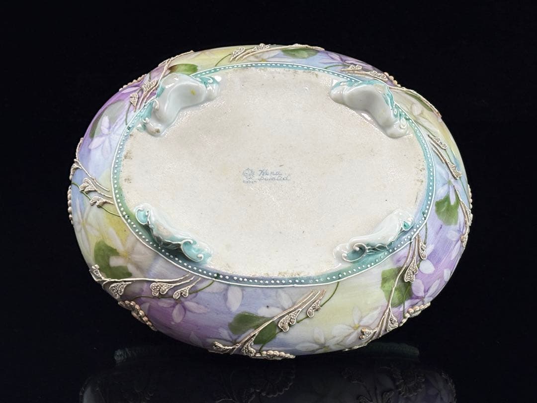 明治時期 オールドノリタケ 盛り上げ花紋 香炉 R7112335