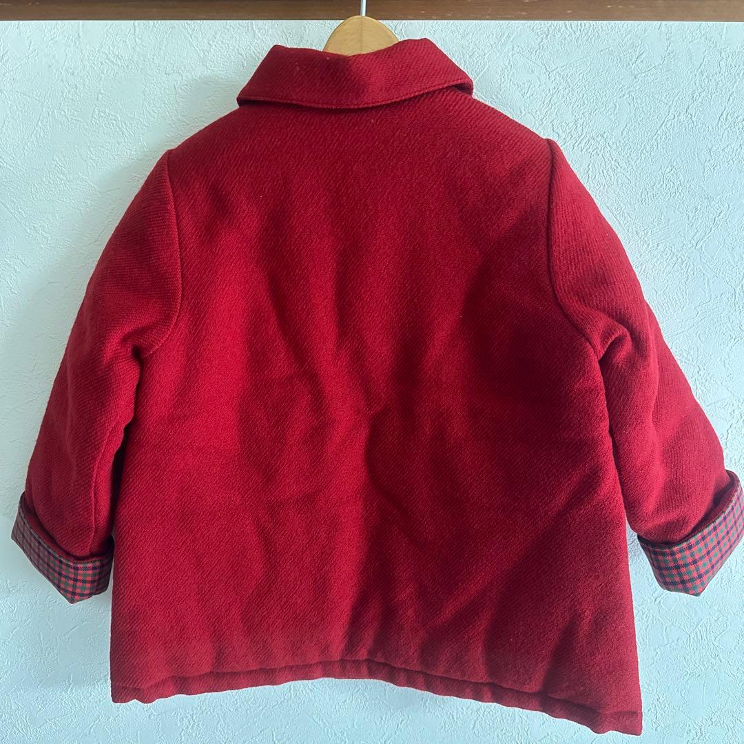 新品 タグ付き familiar コート 赤チェック 女の子 100cm