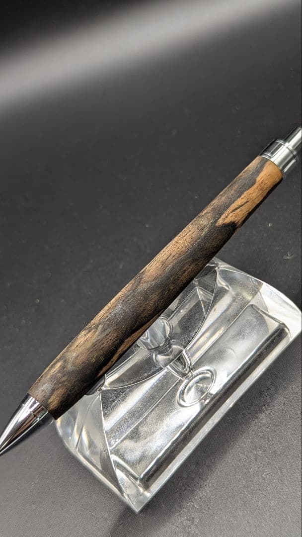 400ペン工房翌檜　極上　黒柿孔雀杢　木軸シャーペン　ボールペン