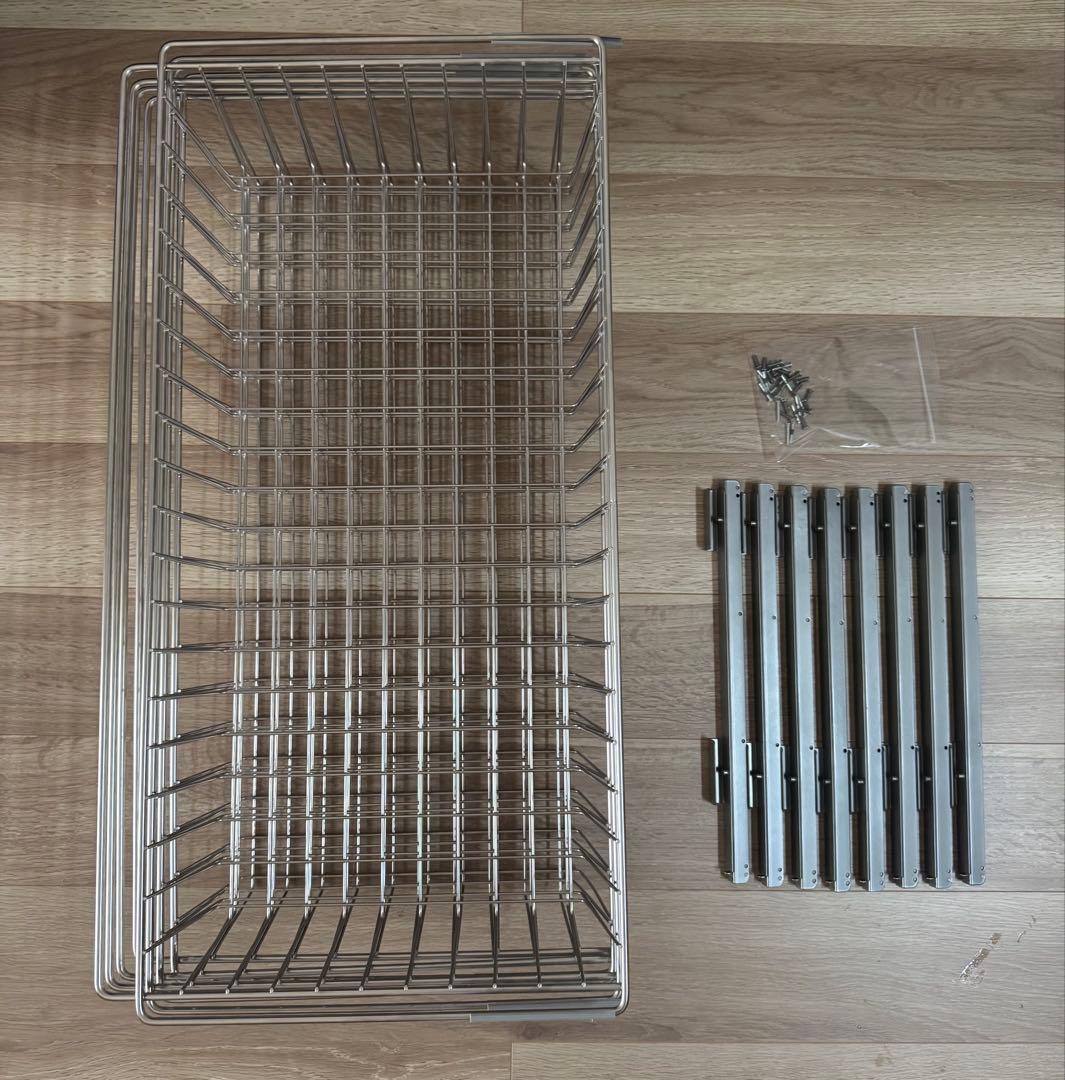 無印良品　ステンレスユニットシェルフ 追加用 ワイヤーバスケット 4個セット