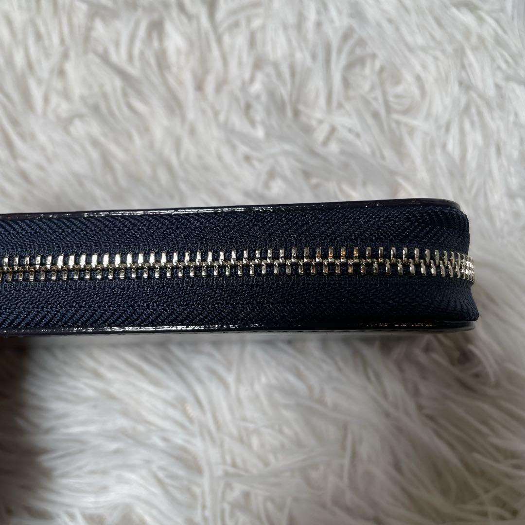 未使用　CYPRIS ラウンドファスナー　長財布　レザー　濃紺　ヌメ革