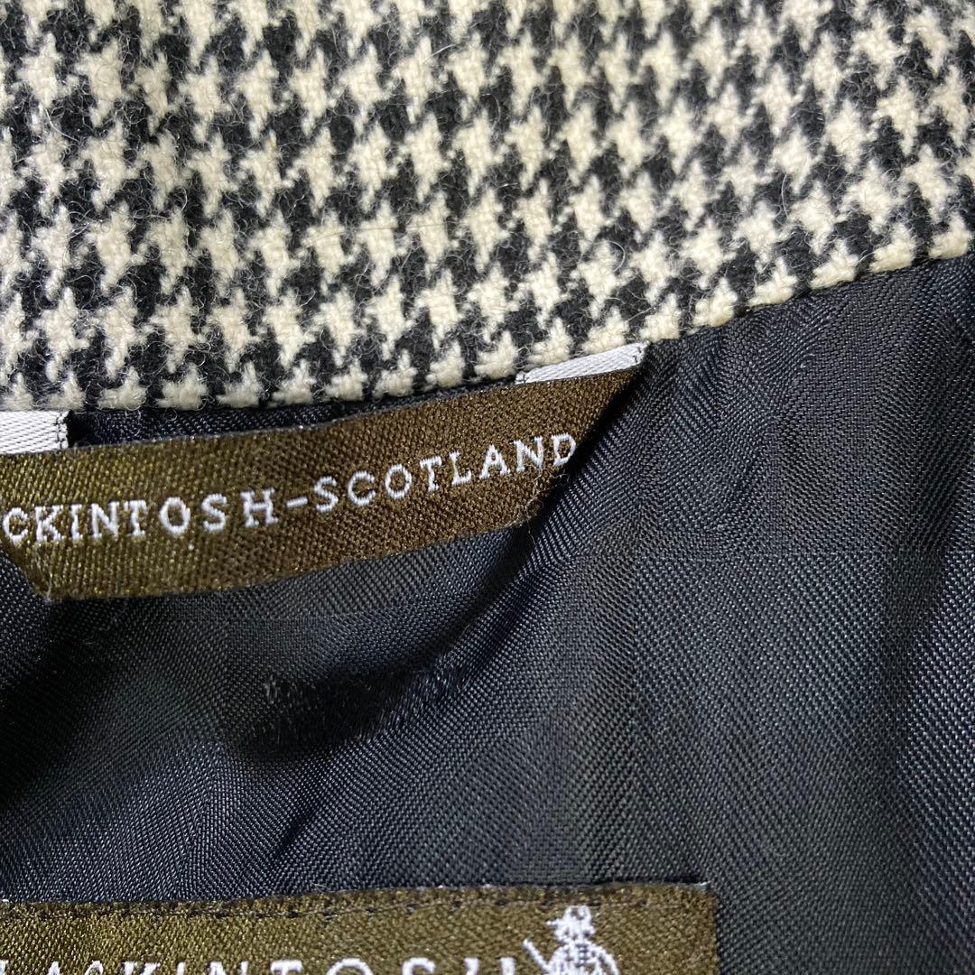 極美品 マッキントッシュ チェスターコート ダブル 千鳥格子 ウール M 英国製