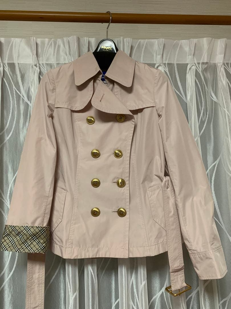 ジャケット　36号　バーバリーブルーレーベル　ベージュ　コンパクト　ポーチ