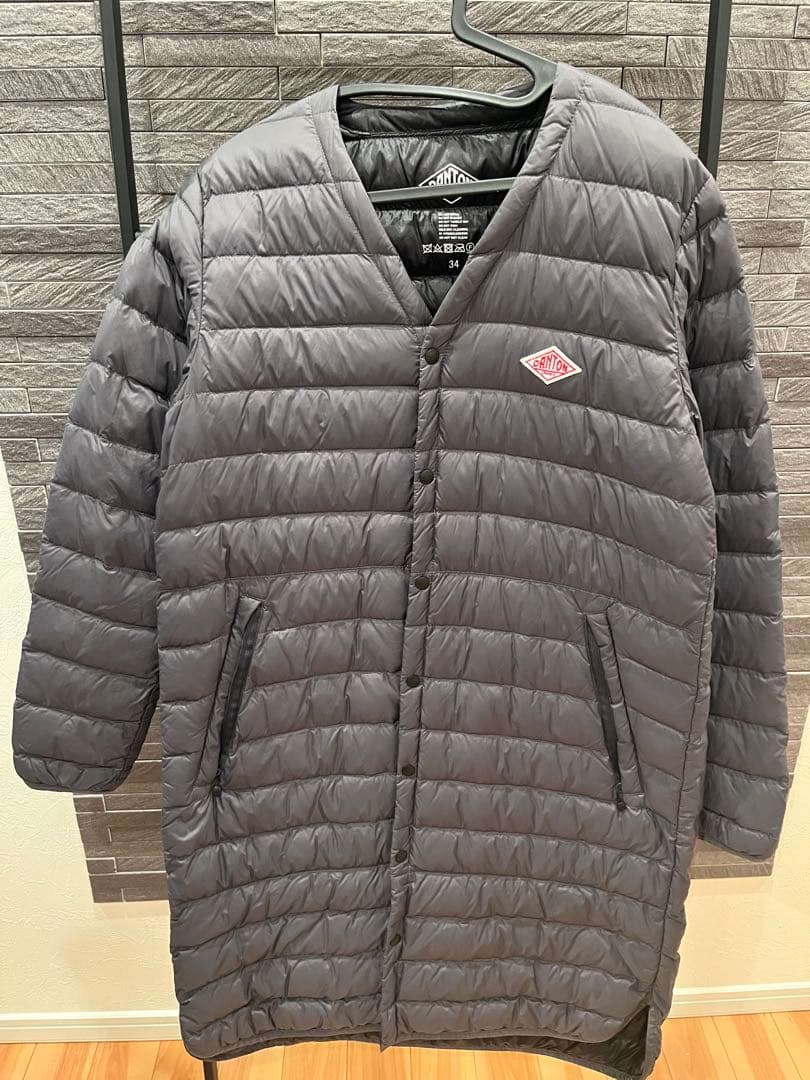✨セール✨DANTON ダントン グレー インナーダウンコート　ロング　34