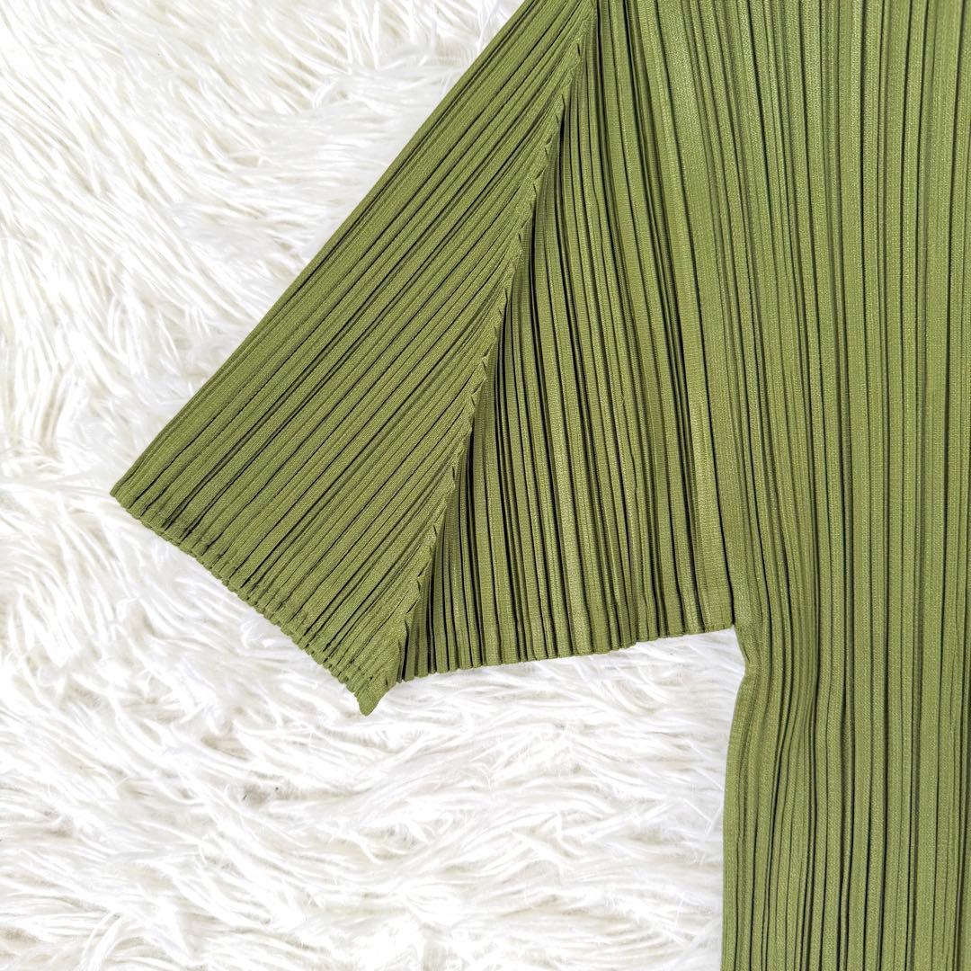 美品✨ プリーツプリーズ 半袖 ブラウス シャツ グリーン サイズ3