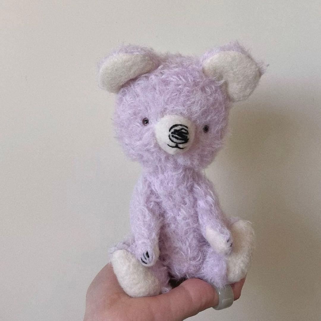 グレープパープルのテディベア アーティストベア 海外作家様 ハンドメイド くま
