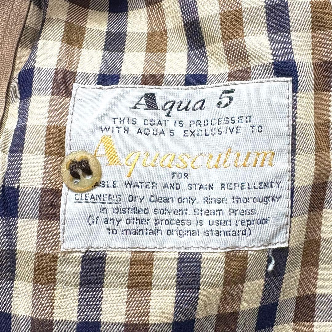 【英国製】アクアスキュータム トレンチコート ギャバジン 玉虫色 ライナー付き