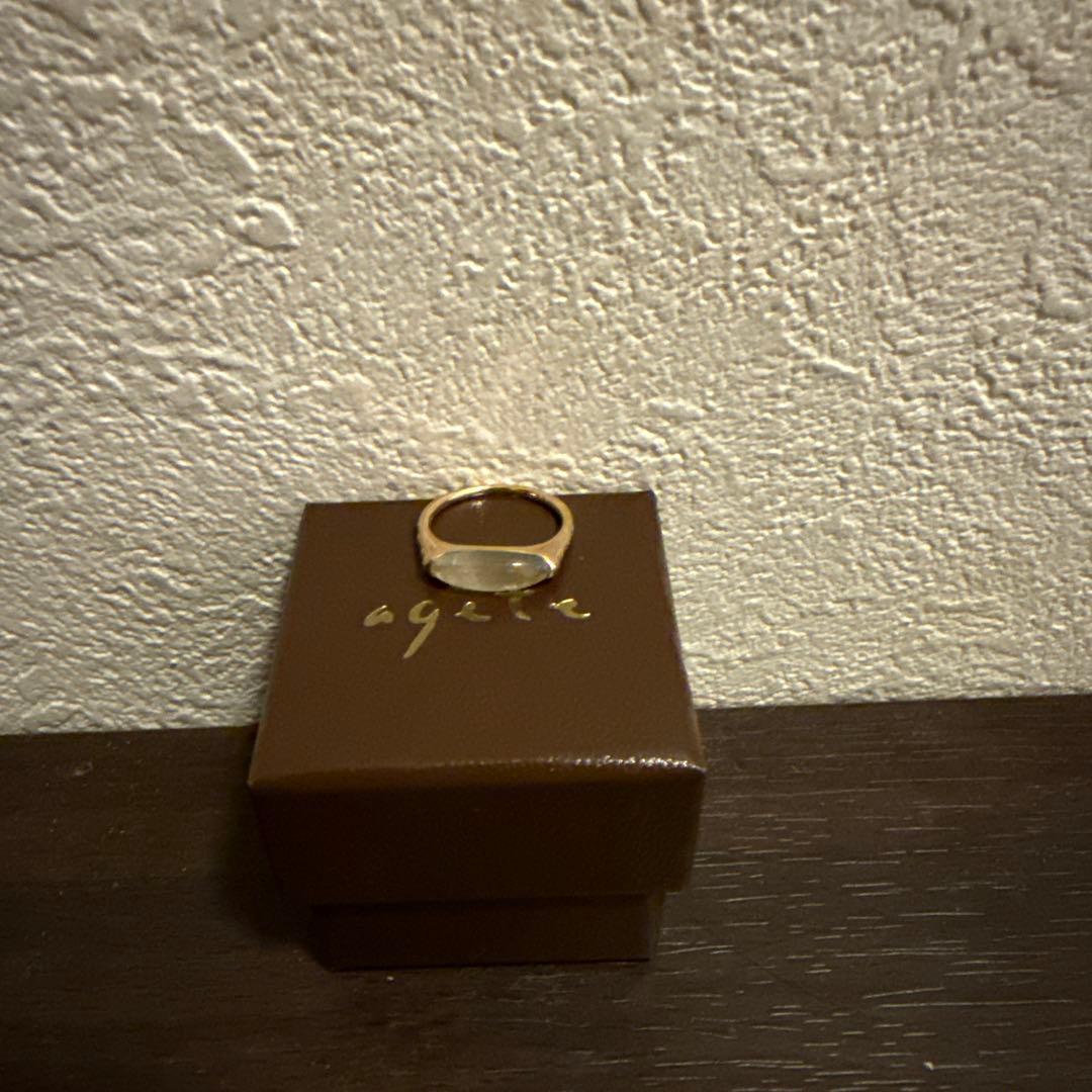 アガット★プレナイト 葡萄石 リング★K10 9号