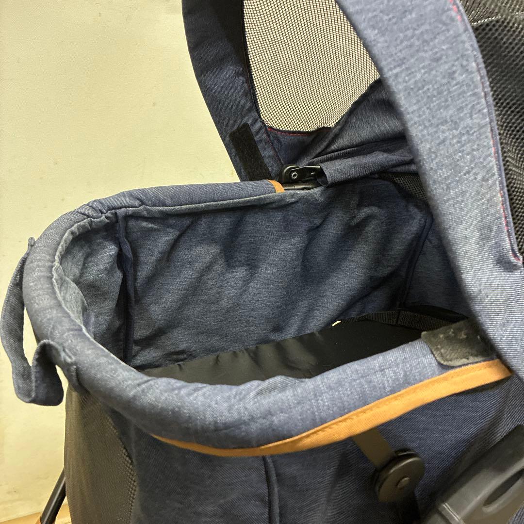 ネイビー ペットカート メッシュ窓付き