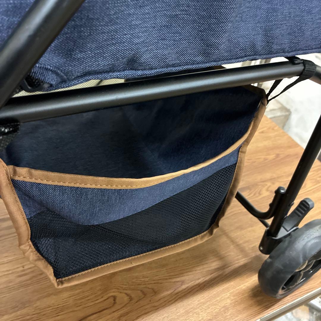 ネイビー ペットカート メッシュ窓付き