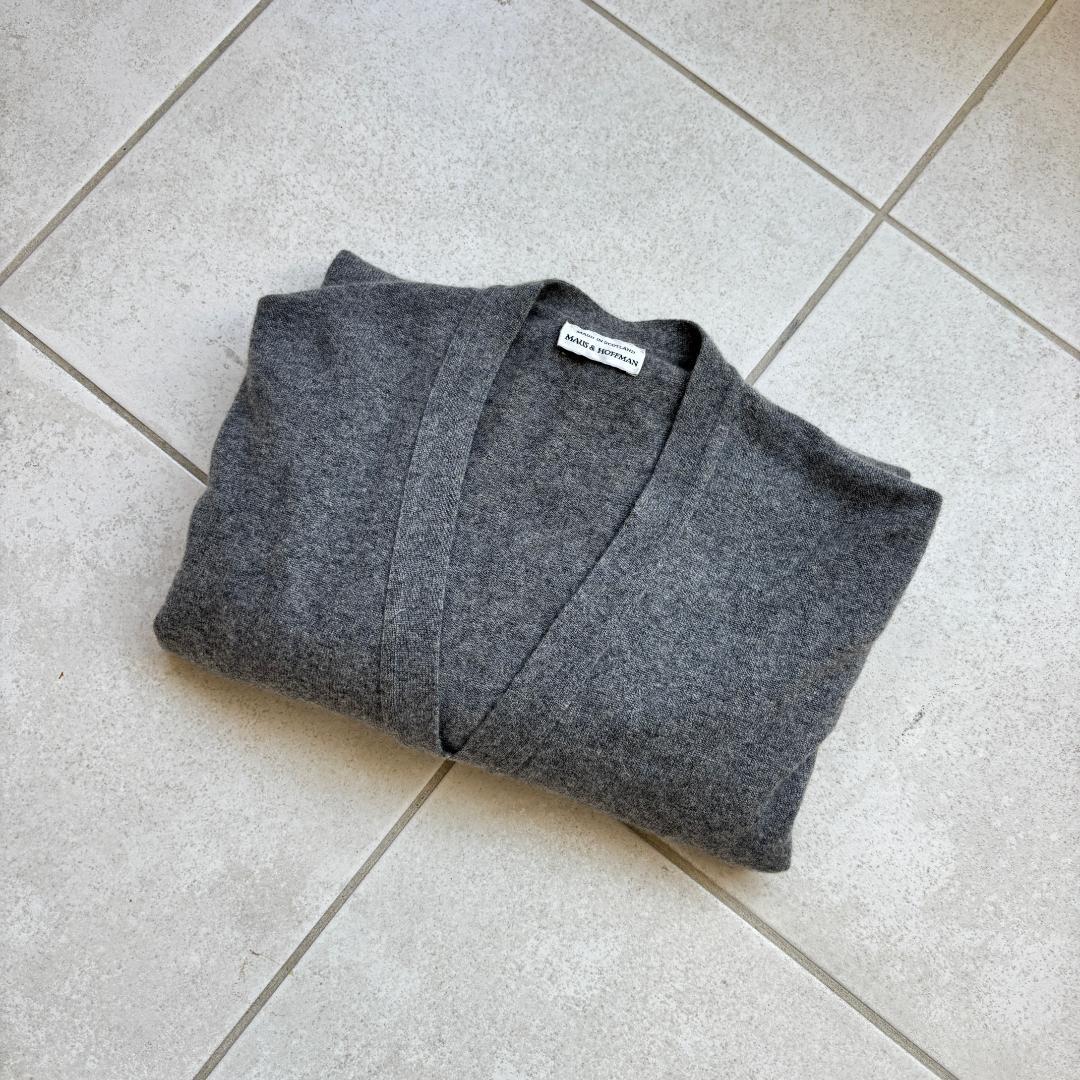 70s スコットランド製カシミアカーディガン ごま塩グレー Ballantyne