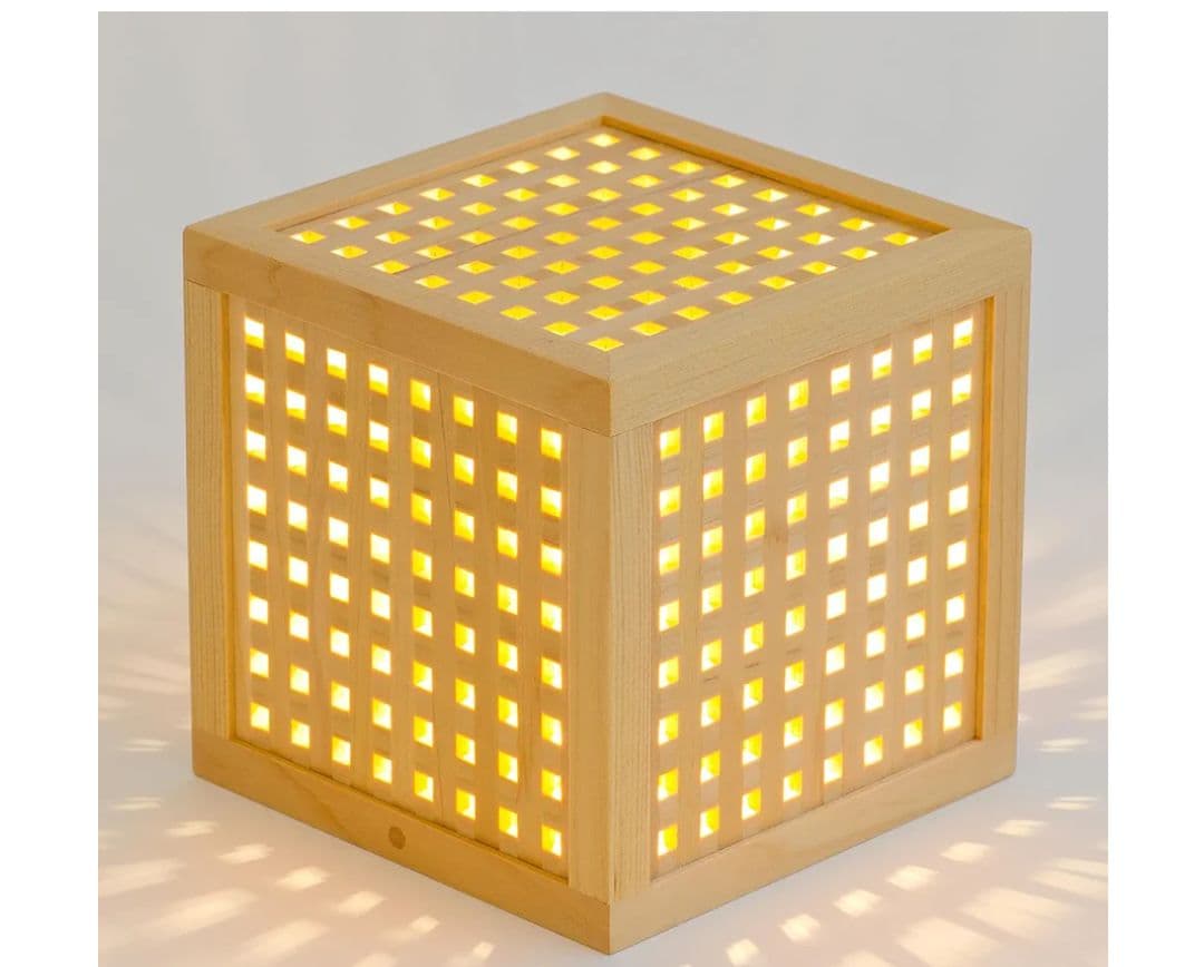 林木工房間接照明　机上型　木のあかり　ひかりの小箱Ⅱ