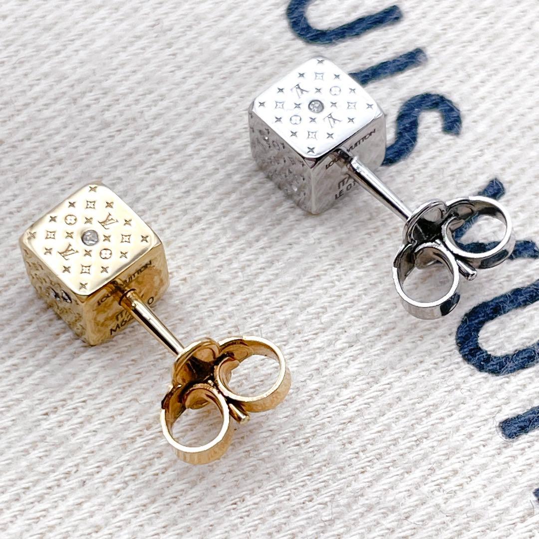 LOUIS VUITTON ピアス　ダイス　ストーン　ナノグラム　ラッキーグラム