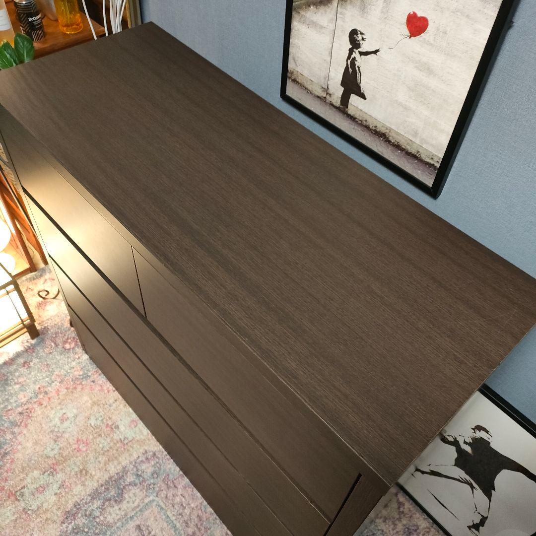 【廃盤モデル】ニトリ ミドルチェスト キューブ100-4 DBR ダークブラウン