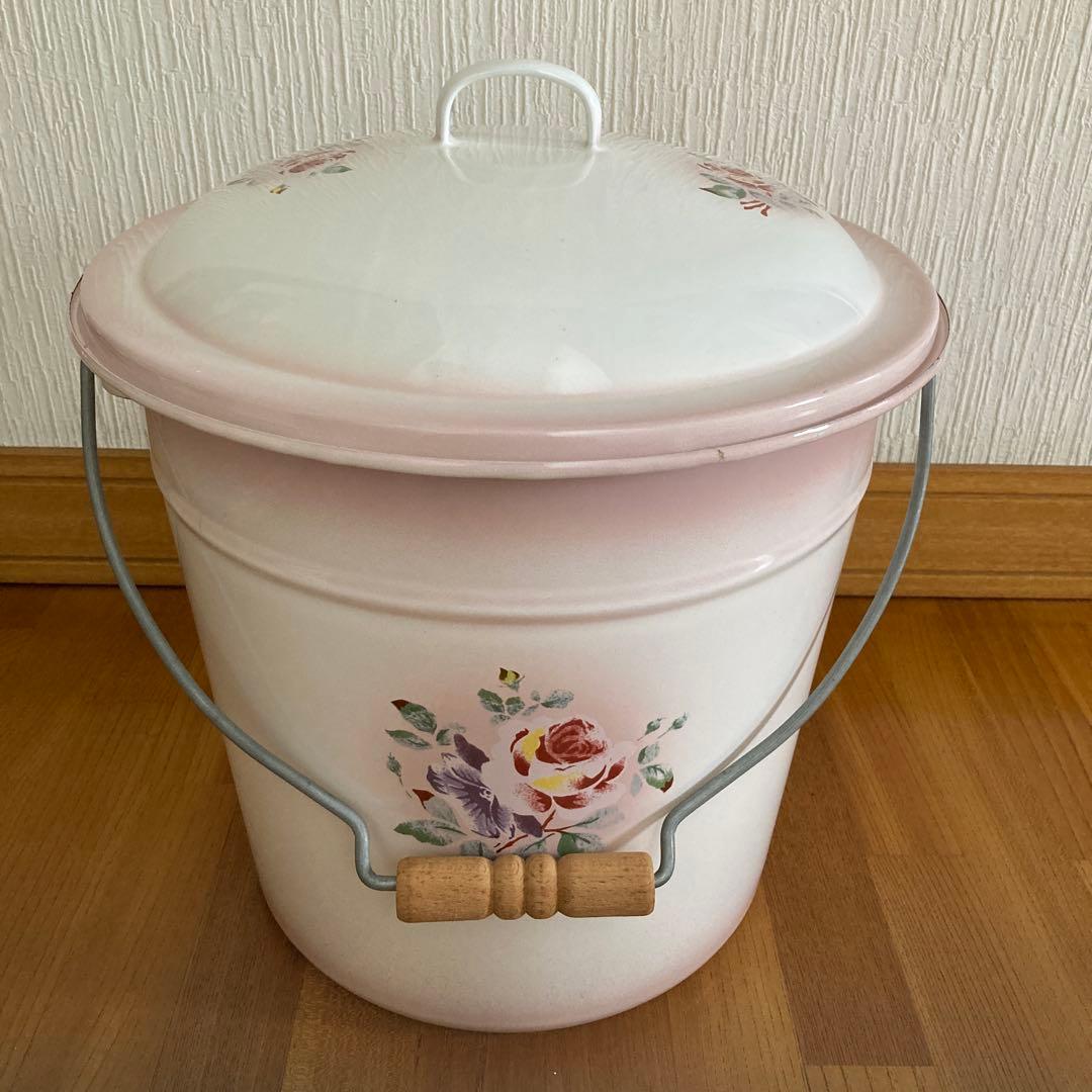 ◆美品◆ イマン プリンセスローズ ホーローストッカー　ピンク