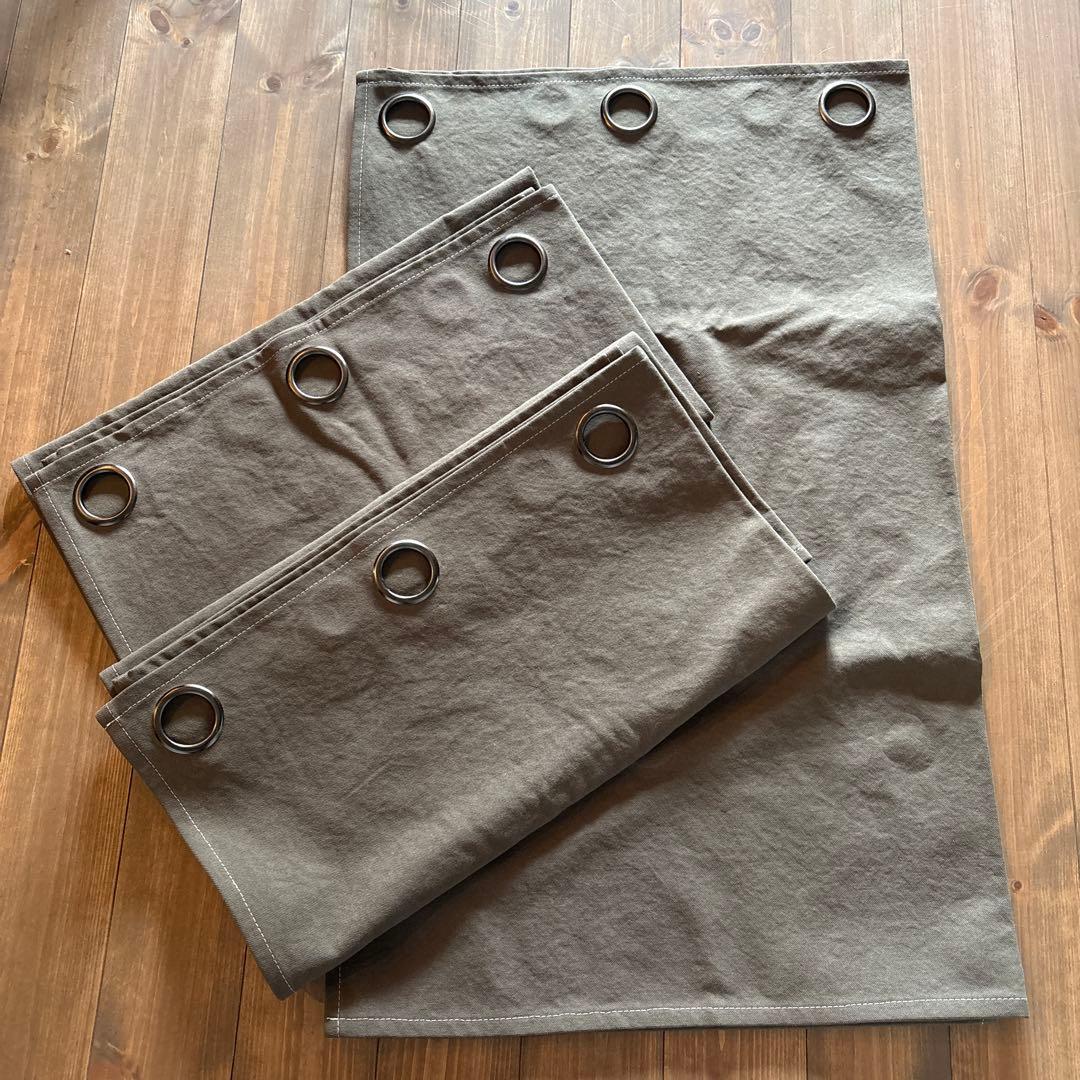 toolbox 帆布カーテン ハトメスタイル　オールドカーキ