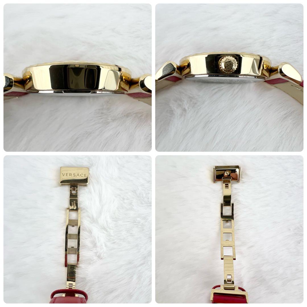 美品✨VERSACE ミニバニティ 腕時計 レッド×ゴールド メデューサ