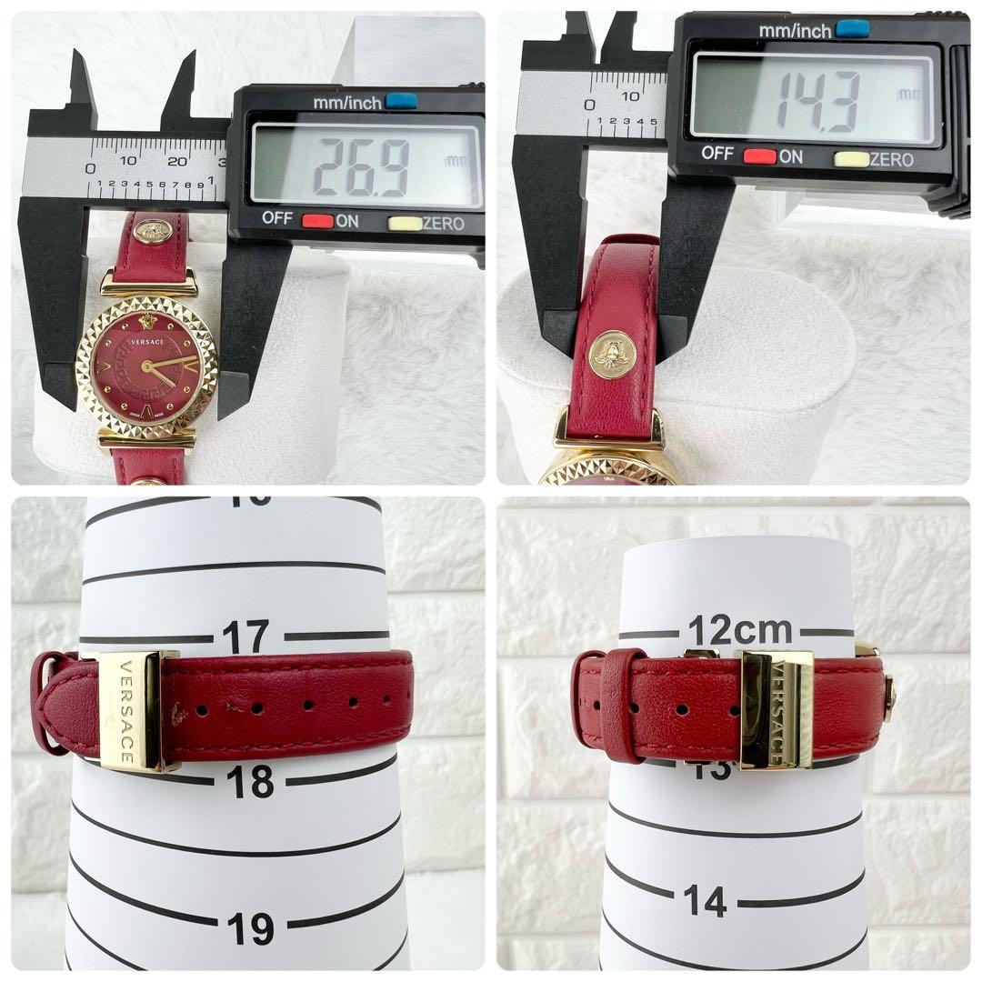 美品✨VERSACE ミニバニティ 腕時計 レッド×ゴールド メデューサ