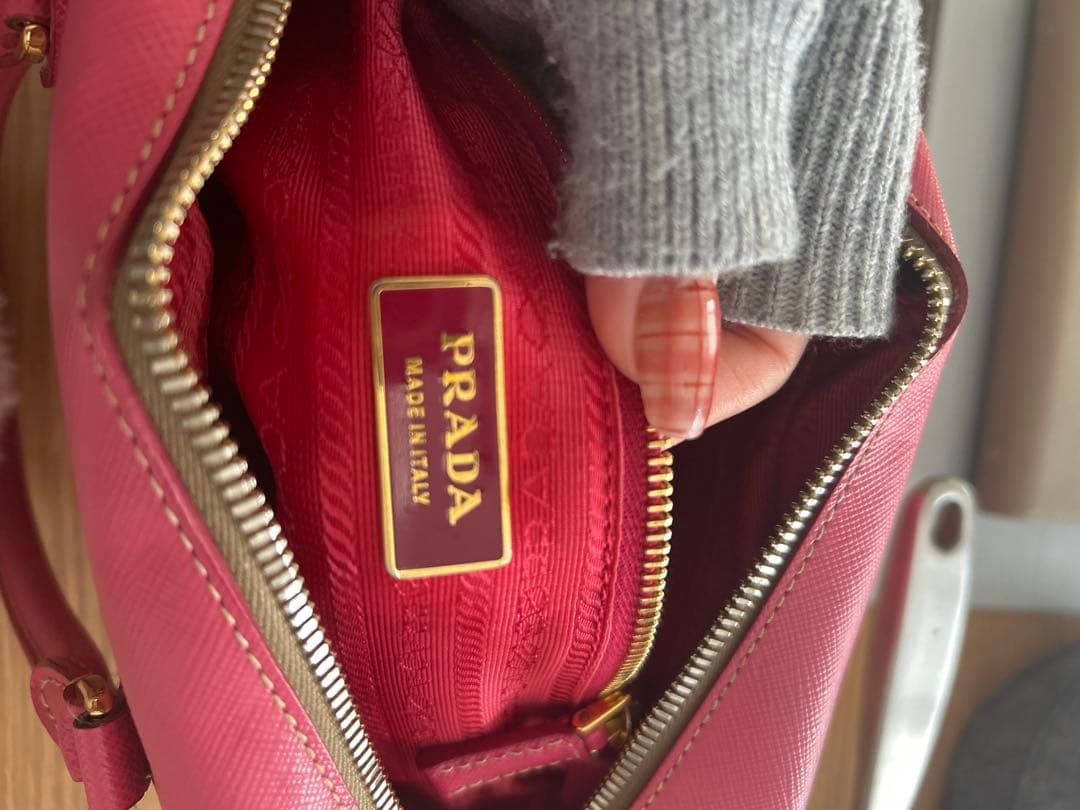 PRADA プラダ サフィアーノ レザー ミニボストン ハンドバッグ 正規品