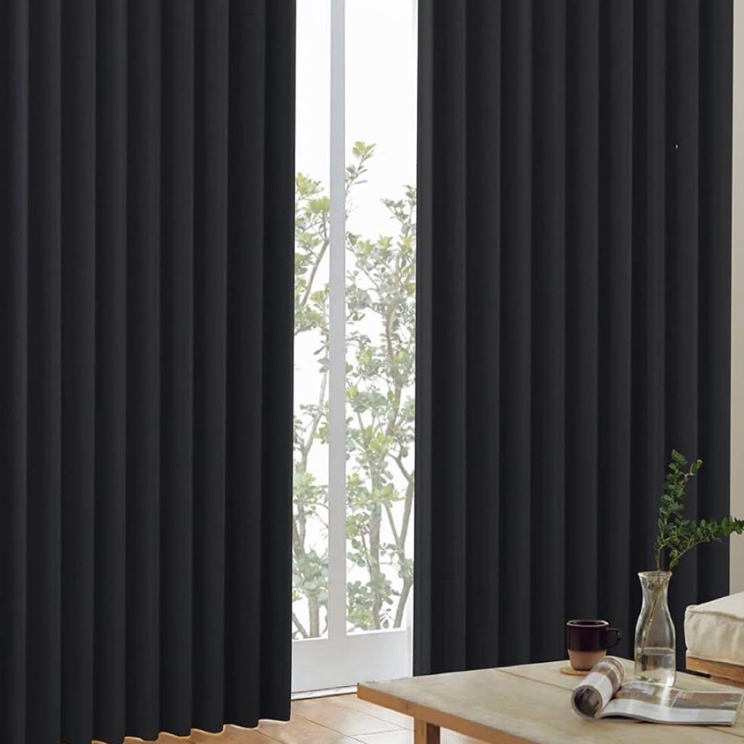 カーテンくれない 1級 遮光カーテンK-wave-D ブラック 125×195