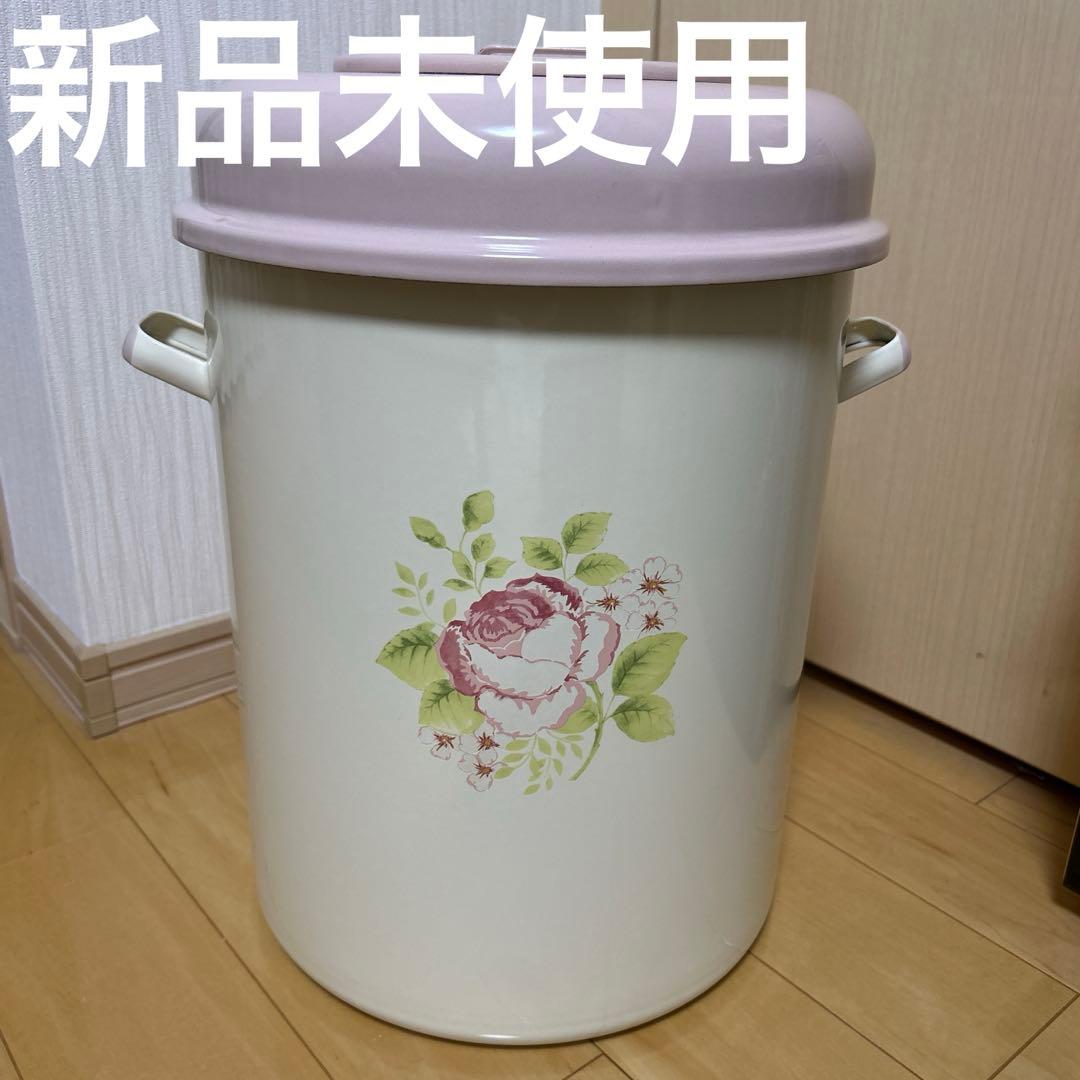 イマン imane フローラ ホーロー トラッシュ缶 特大 希少 アンティーク