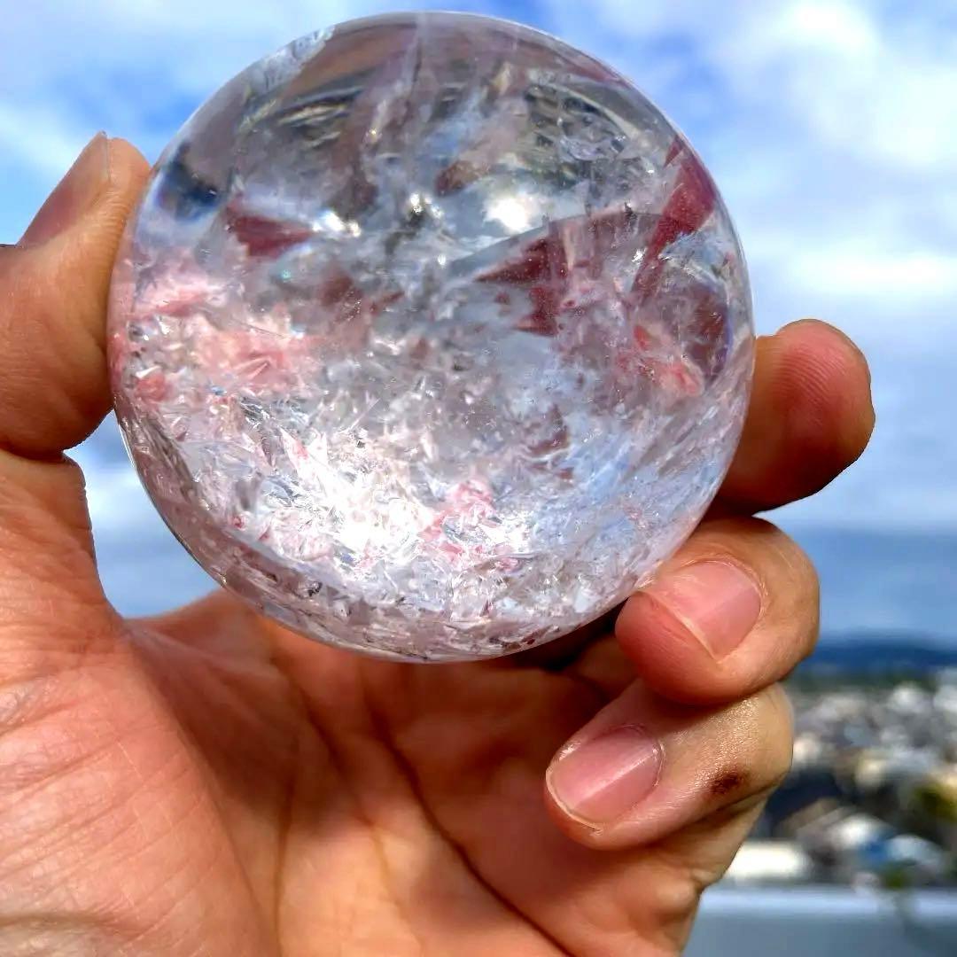 超激レア❗️❗️クォーツイン　ロードクロサイト　インカローズ　天然石　丸玉　水晶