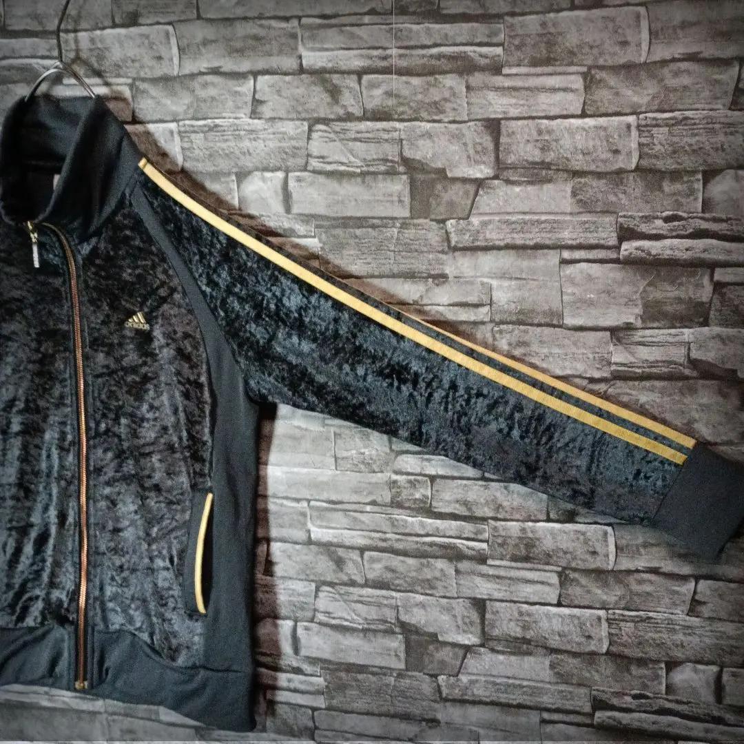 00ｓ☆アディダスベロアジャージ 刺繍ロゴ ハイネック ゴージャス 万国旗タグ