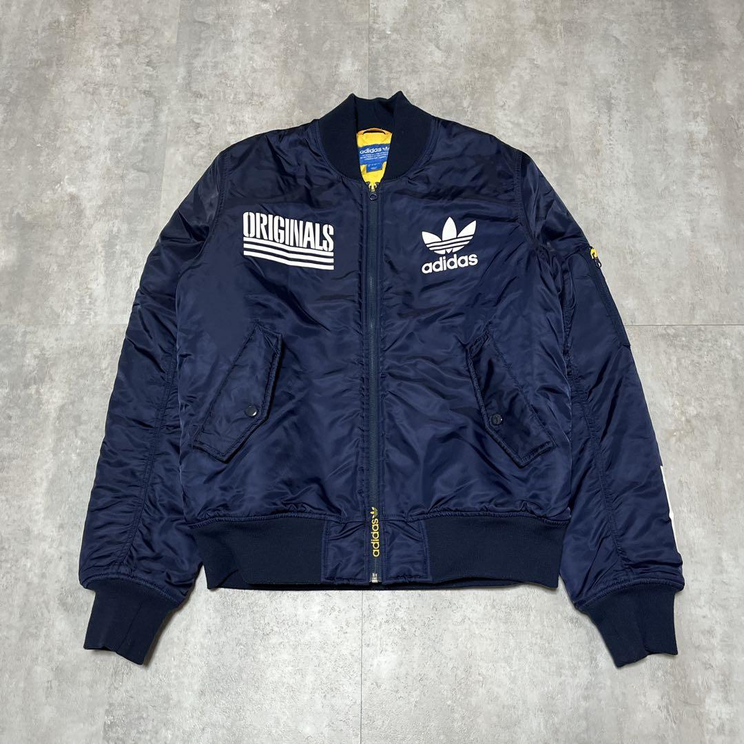 【adidas アディダス 】MA-1 フライトジャケット 紺 L 美品 中綿