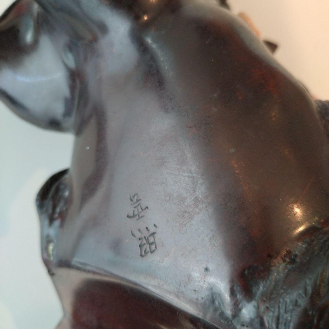 唐銅 金工家 照雲 唐獅子牡丹 銅置物 銅製