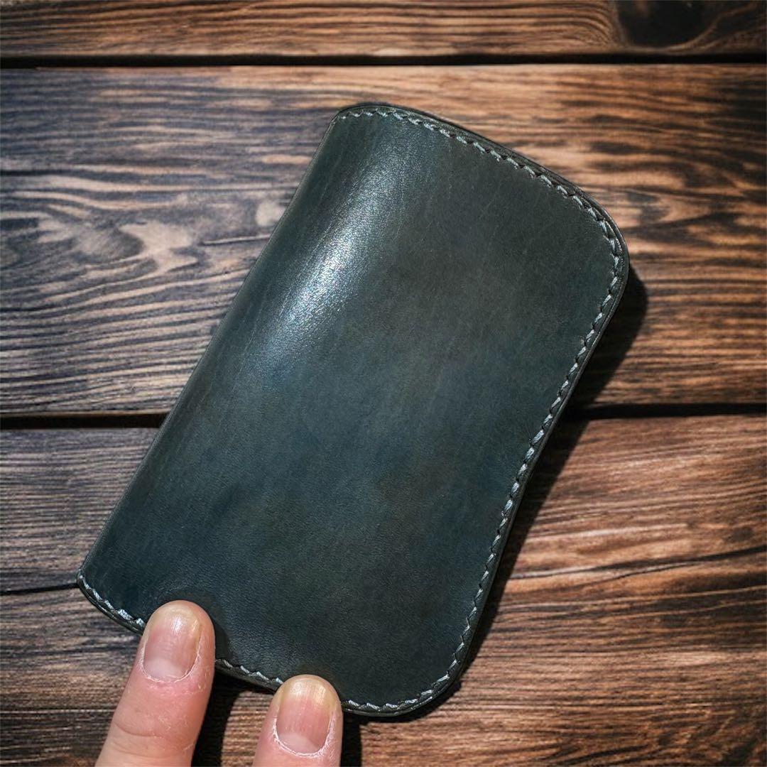 【姫路レザー・手縫い】ミドルウォレット　ショートウォレット　二つ折り財布　革財布