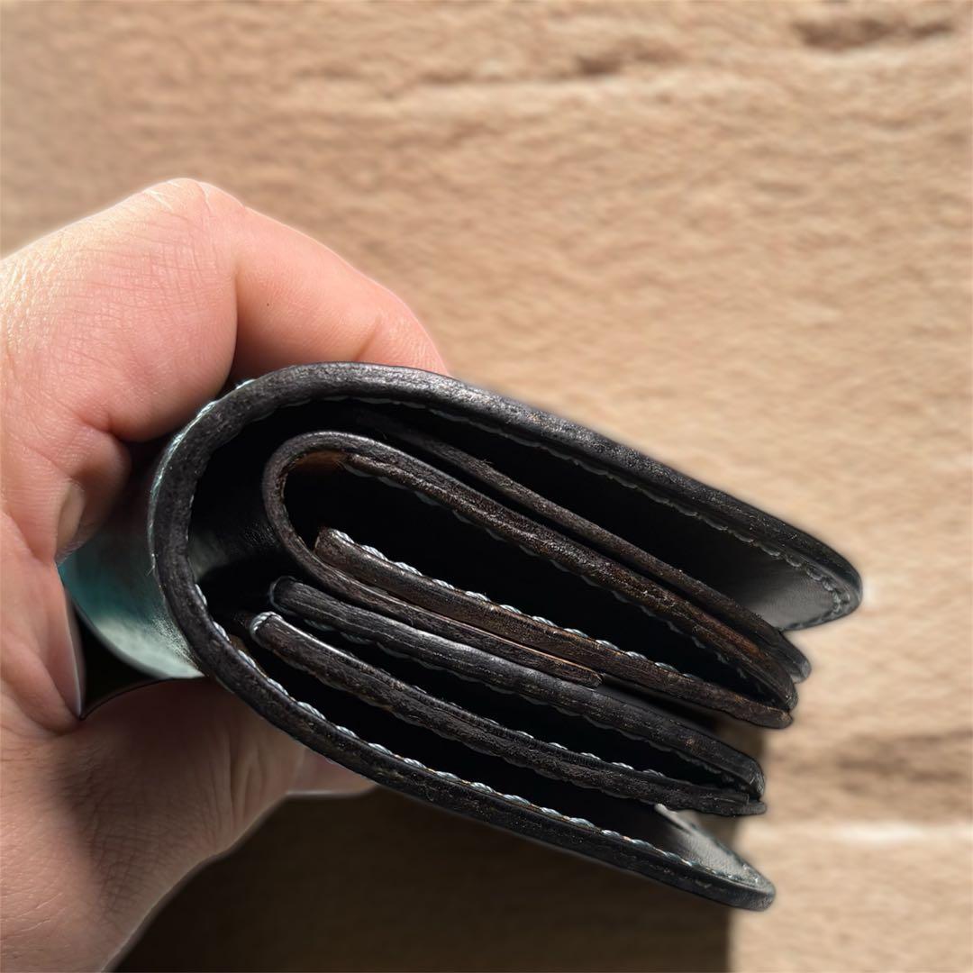 【姫路レザー・手縫い】ミドルウォレット　ショートウォレット　二つ折り財布　革財布