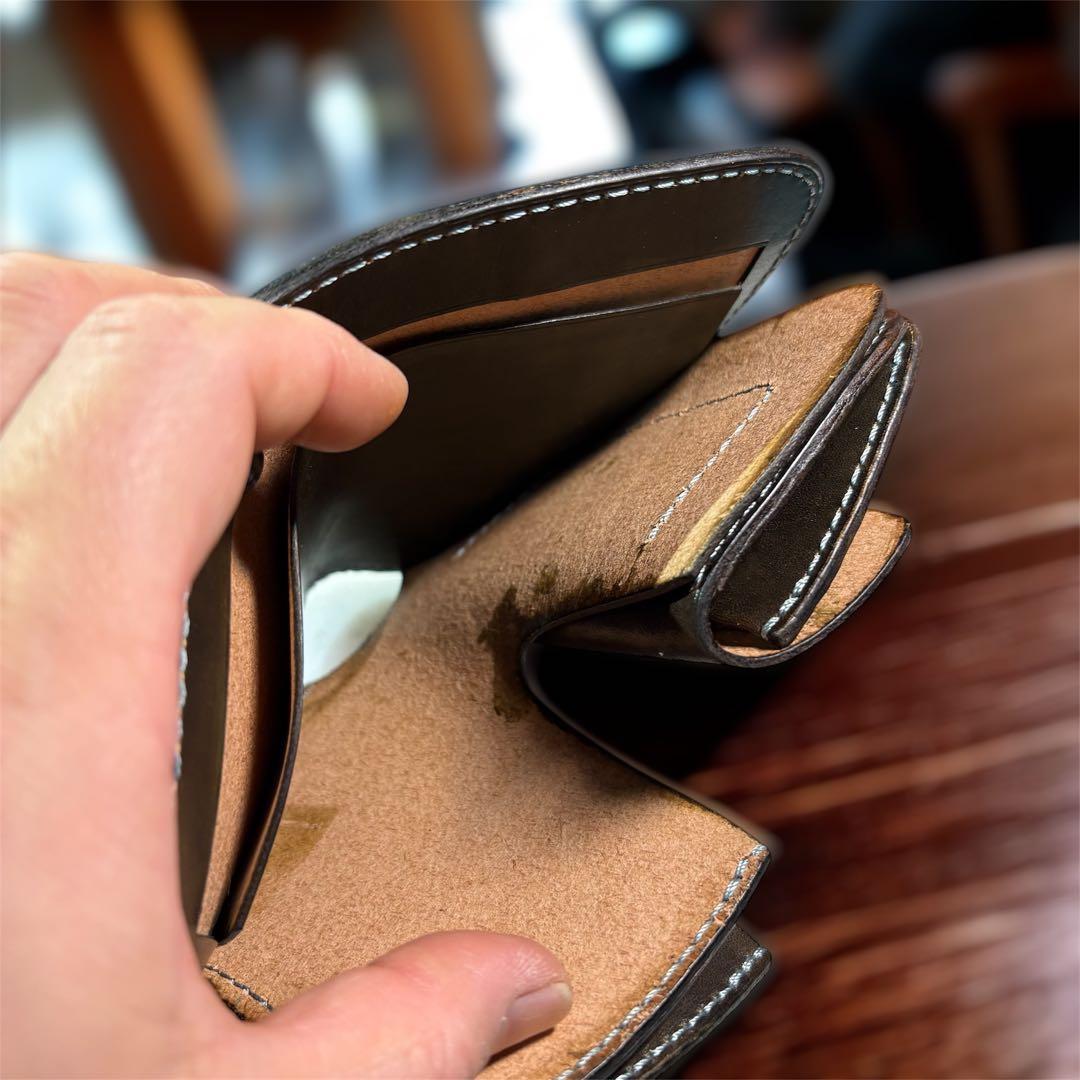 【姫路レザー・手縫い】ミドルウォレット　ショートウォレット　二つ折り財布　革財布