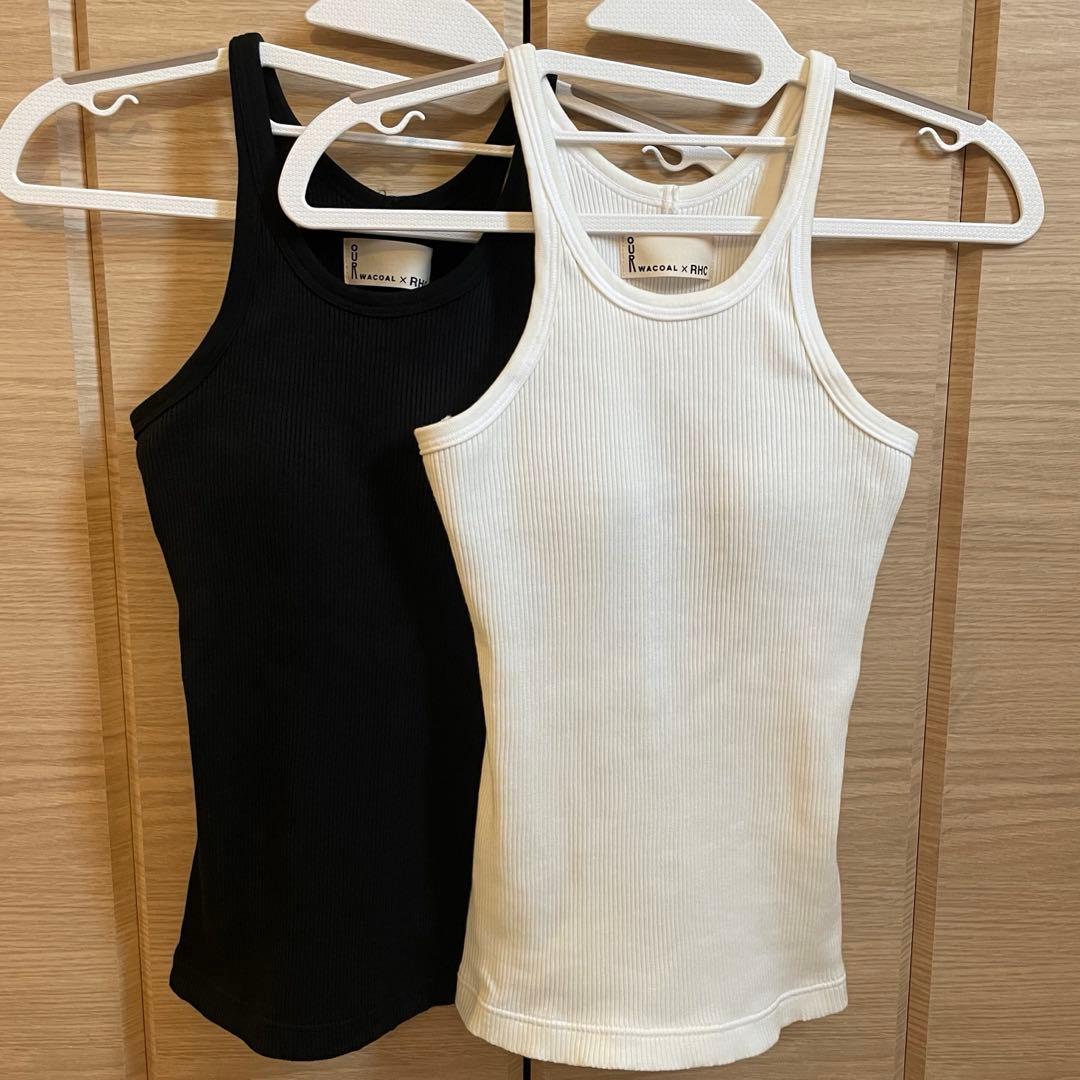 RHC×WACOAL カップイン アメリカンスリーブ タンクトップ　白黒セット